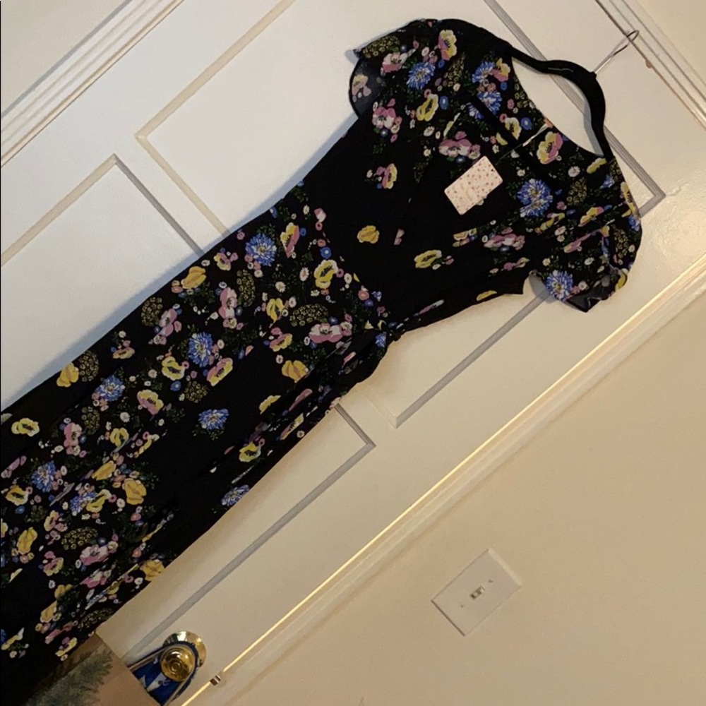 Free People floral wrap maxi dress